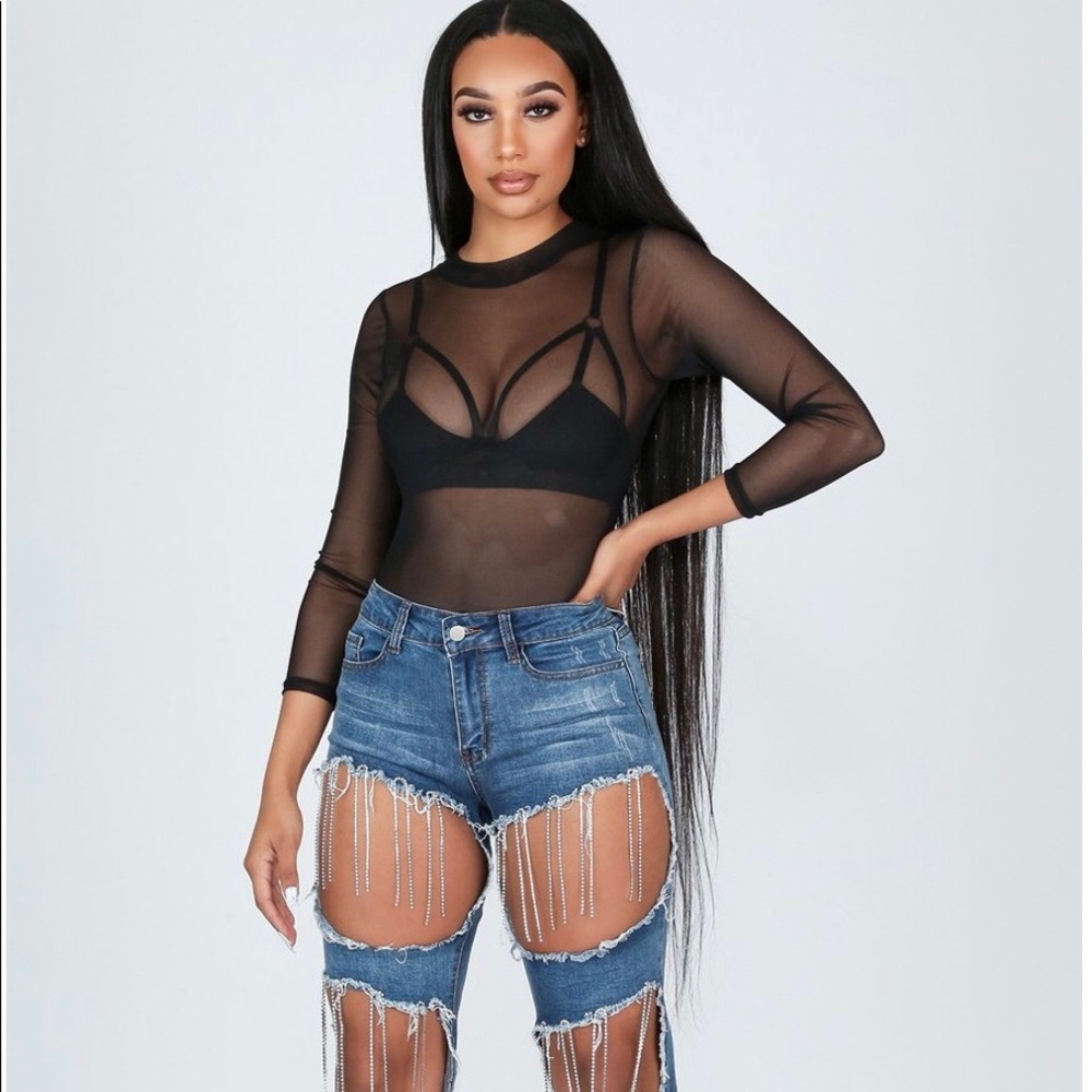 BRAND NEW- Sheer Bodysuit